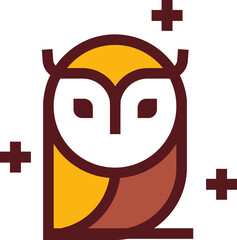 Owl bird color illustration