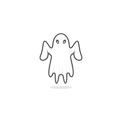 vector white ghost logo template