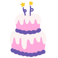 Cake vector illustration in flat color design