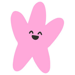 Cute star character vector illustration in flat color design