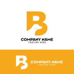 Letter B Dog Logo Design Template Inspiration, Dog Vector, Initial Logo