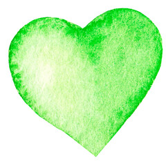 Green Heart Illustration. Watercolor illustration