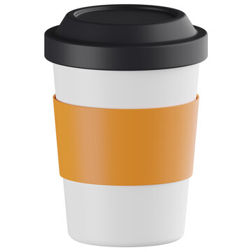cold coffee cup 3d render icon