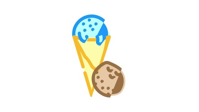 ice cream coconut tropical color icon animation