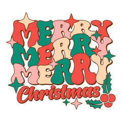 Merry Christmas design with stacked wayvy text for Christmas celebration