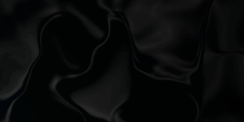 Black silk background . Black satin background texture . Abstract background luxury cloth or liquid wave or wavy folds of grunge silk texture material or smooth luxurious . clothing .