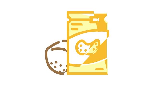 chips coconut tropical color icon animation