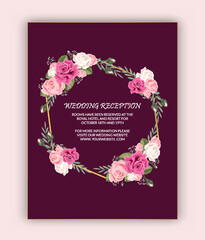 Fototapeta na wymiar Vector luxury wedding floral invitation card wedding invitation template