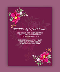 Vector luxury wedding floral invitation card wedding invitation template