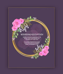 Vector luxury wedding floral invitation card wedding invitation template