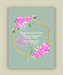 Vector luxury wedding floral invitation card wedding invitation template
