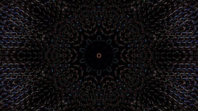 Abstract background moving stripes and flashing with shining light dots. Animation with circles	