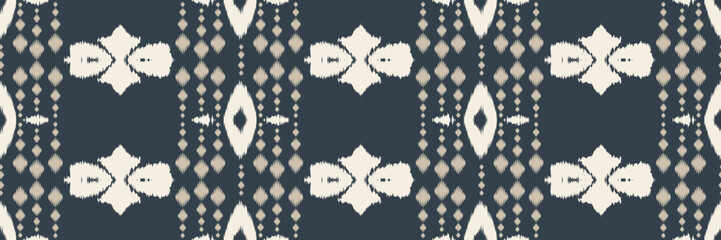 Batik Textile ikat flowers seamless pattern digital vector design for Print saree Kurti Borneo Fabric border brush symbols swatches designer