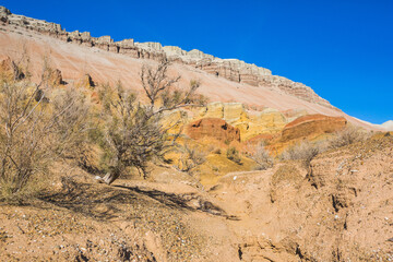 Multicolored Aktau mountains, Altyn Emel National Park. Kazakhstan