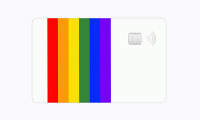 Multicolored bank card.