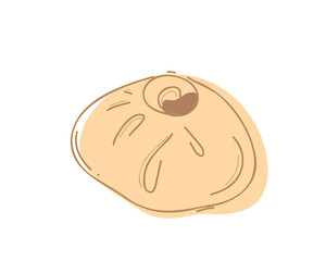 manti food. Doodle vector illustration
