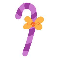 Halloween candy cane vector illustration in flat color design