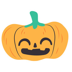 Halloween pumpkin vector illustration in flat color design