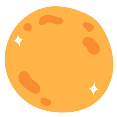 Full moon vector illustration in flat color design