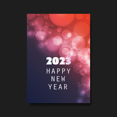 Best Wishes - Red and Purple New Year Flyer, Card or Background Vector Design Template - 2023