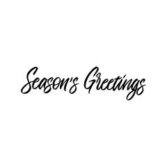 Season Greetings Brush Lettering. Vector Illustration of Calligraphy Line Isolated over White Text.