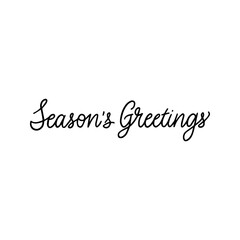 Season Greetings Monoline Lettering. Vector Illustration of Calligraphy Line Isolated over White Text.