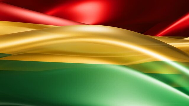 Bolivia of Ethiopia flag shiny glass smooth overflow abstract shape waves moved infinite loop video background