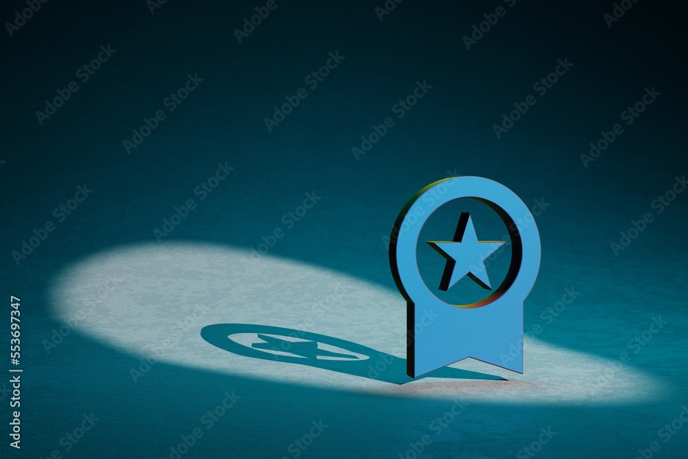 Aufkleber beautiful abstract illustrations workspace premium symbol icon on a dark blue background. 3d renderi