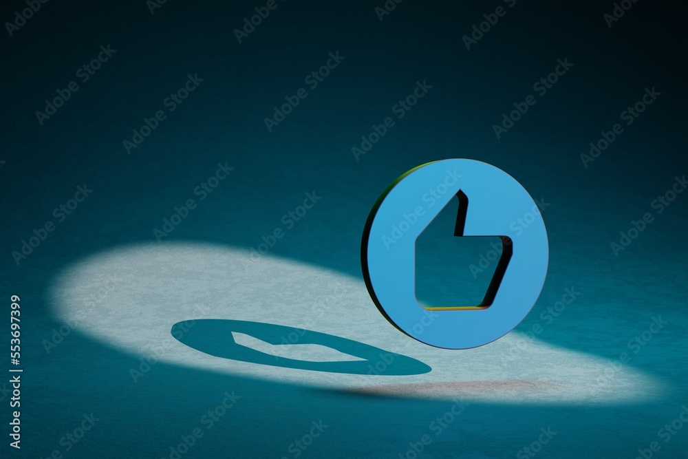 Aufkleber Beautiful abstract illustrations Recommend symbol icon on a dark blue background. 3d rendering illustration. Background pattern for design.
