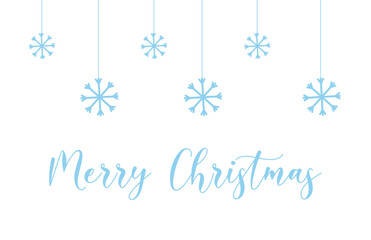 Merry Christmas card with  snowflakes  decoration