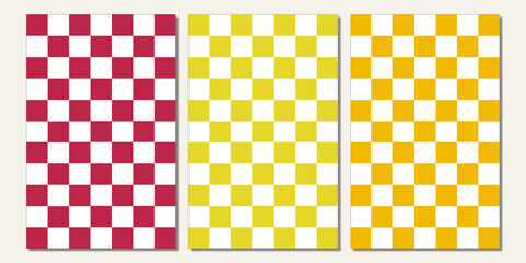 Checkerboard vector texture in a trendy retro psychedelic 70s style. Y2k pattern 