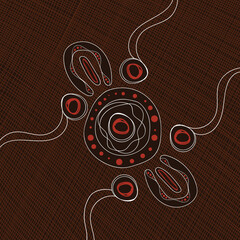 Brown aboriginal style of vector artwork
