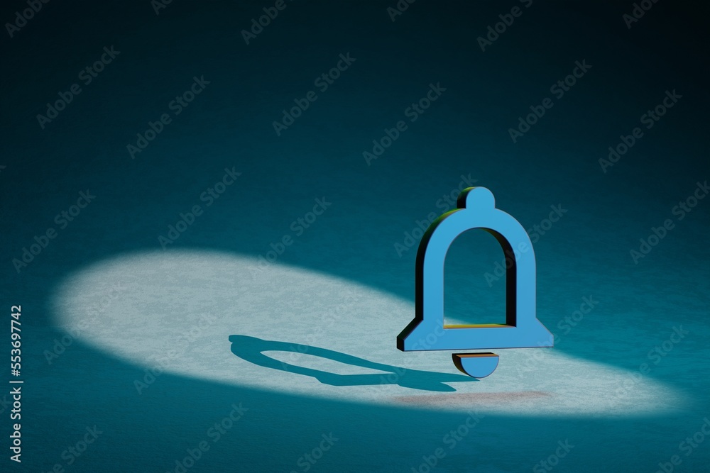 Fototapete beautiful abstract illustrations notifications none symbol icon on a dark blue background. 3d render