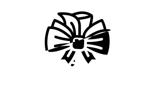 boutonniere groom flower decoration line icon animation