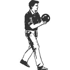 Bowling Vintage Illustration Vector