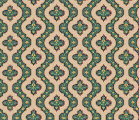 Moroccan seamless pattern with floral decoration. Best for wall decoration, wrapping paper, textile, fabric print, and packaging