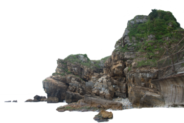 Isolated PNG cutout of a cliff on a transparent background, ideal for photobashing, matte-painting, concept art