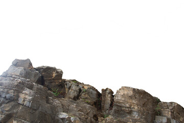Isolated PNG cutout of a cliff on a transparent background, ideal for photobashing, matte-painting, concept art