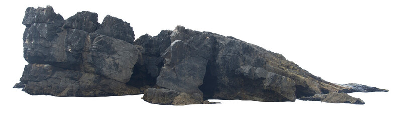 Isolated PNG cutout of a rock on a transparent background, ideal for photobashing, matte-painting,...