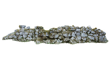 Isolated PNG cutout of a rock wall ruin on a transparent background, ideal for photobashing,...
