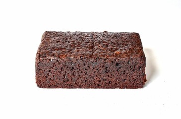 Brownie Flavored Cake  Brown chocolate isolated on white background
