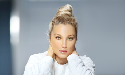 Fototapeta premium Shot of a beautiful woman.Middle aged woman portrait, cosmetology concept.