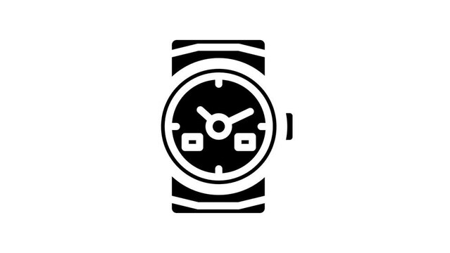 diver watches line icon animation