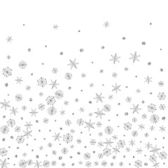 Silver Dot Background White Vector. Flake Magical Illustration. Metal Confetti Luxury. Grey Frosty Texture.