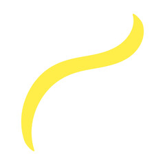 Fototapeta na wymiar Line art drawn by yellow marker. Vector illustration of underline stroke, arrow direction, cross, tick check mark isolated on white