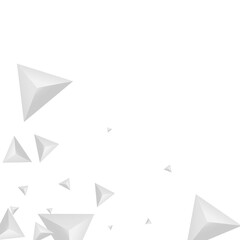 Hoar Triangle Background White Vector. Fractal Abstract Template. Greyscale 3d Design. Polygon Futuristic. Silver Triangular Illustration.