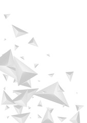 Greyscale Element Background White Vector. Crystal Blank Design. Hoar Creative Illustration. Shard Isolated. Silver Origami Tile.