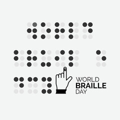 Vector illustration ,World Braille day is observed every year on January 4.white background