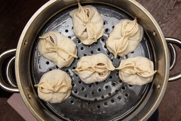 Manti in a pressure cooker.