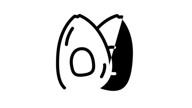 avocado food line icon animation